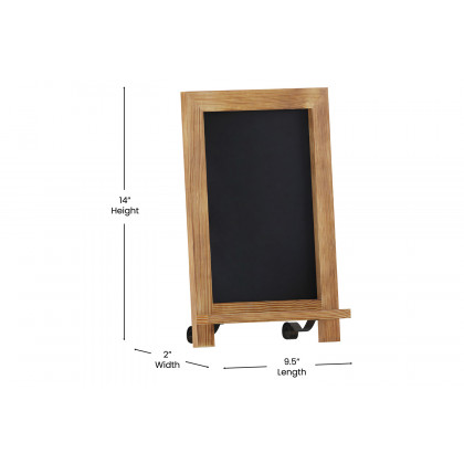 BLNK Canterbury Torched Wood Tabletop Magnetic Chalkboards with Metal Scrolled Legs Set of 10 - 9.5"W x 14"H
