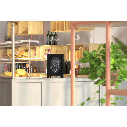 BLNK - Canterbury Black Tabletop Magnetic Chalkboards with Metal Scrolled Legs Set of 10