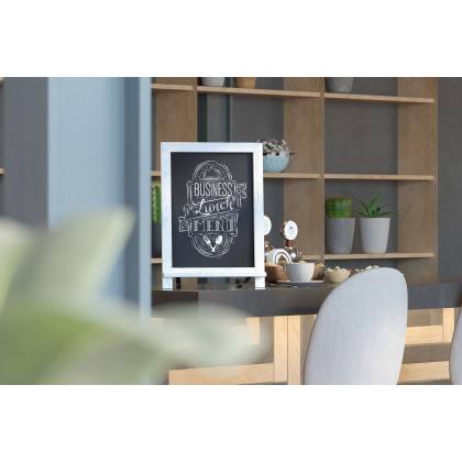 BLNK Canterbury Rustic Blue Tabletop Magnetic Chalkboards with Metal Scrolled Legs Set of 10 - 12"W x 17"H
