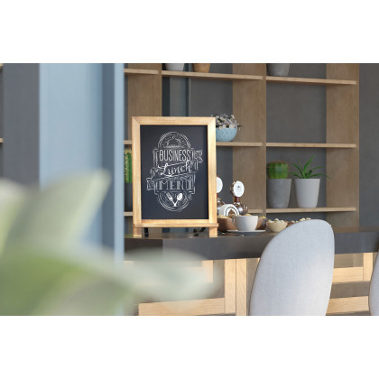 BLNK Canterbury Torched Wood Tabletop Magnetic Chalkboards with Metal Scrolled Legs Set of 10 - 12"W x 17"H