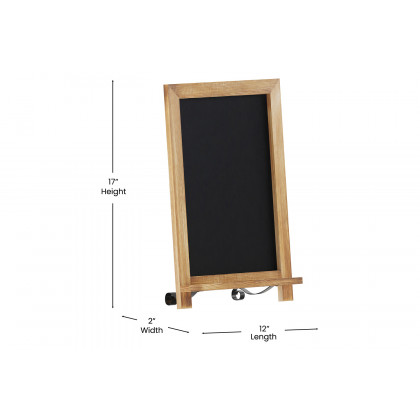 BLNK Canterbury Torched Wood Tabletop Magnetic Chalkboards with Metal Scrolled Legs Set of 10 - 12"W x 17"H