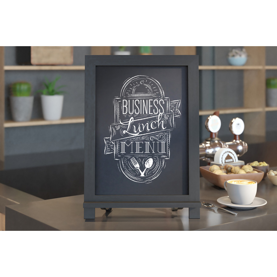 BLNK Canterbury Black Tabletop Magnetic Chalkboards with Metal Scrolled Legs Set of 10 - 12"W x 17"H