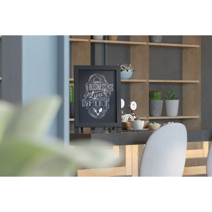 BLNK Canterbury Black Tabletop Magnetic Chalkboards with Metal Scrolled Legs Set of 10 - 12"W x 17"H
