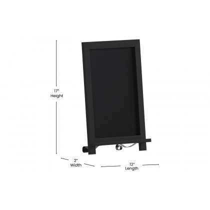 BLNK Canterbury Black Tabletop Magnetic Chalkboards with Metal Scrolled Legs Set of 10 - 12"W x 17"H