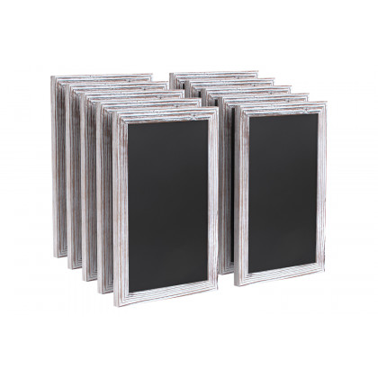 BLNK Canterbury Wall Mount Magnetic Chalkboard Sign Set of 10 - Whitewashed