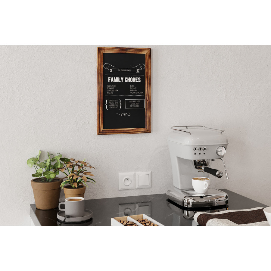 BLNK Canterbury Wall Mount Magnetic Chalkboard Sign Set of 10 - Torched Wood