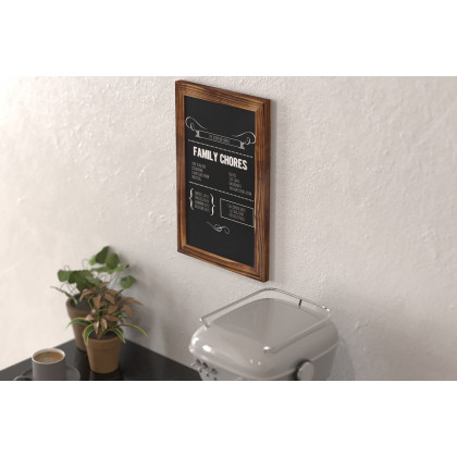 BLNK Canterbury Wall Mount Magnetic Chalkboard Sign Set of 10 - Torched Wood