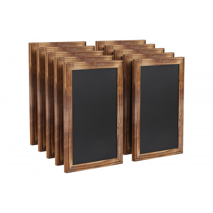 BLNK Canterbury Wall Mount Magnetic Chalkboard Sign Set of 10 - Torched Wood