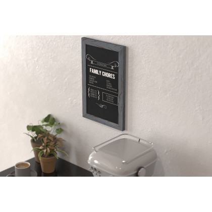 BLNK Canterbury Wall Mount Magnetic Chalkboard Sign Set of 10 - Rustic Gray