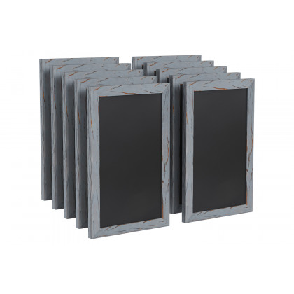 BLNK Canterbury Wall Mount Magnetic Chalkboard Sign Set of 10 - Rustic Gray