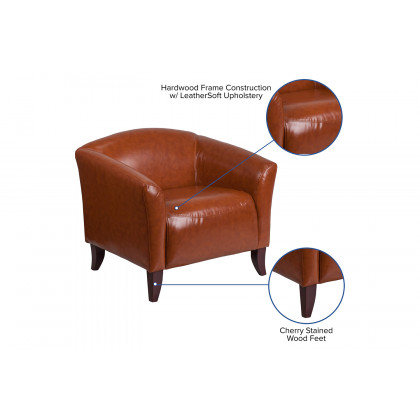 BLNK HERCULES Imperial Series LeatherSoft Chair - Cognac