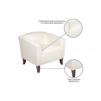 BLNK HERCULES Imperial Series LeatherSoft Chair - Ivory