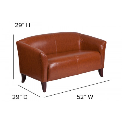 BLNK HERCULES Imperial Series LeatherSoft Loveseat - Cognac