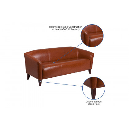 BLNK HERCULES Imperial Series LeatherSoft Sofa - Cognac