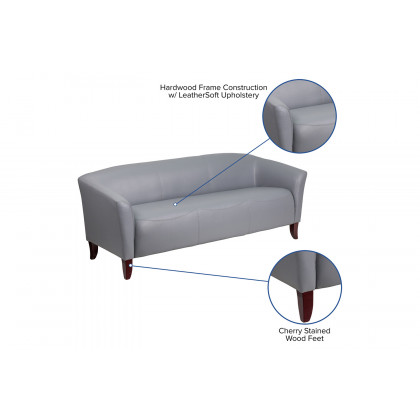 BLNK HERCULES Imperial Series LeatherSoft Sofa - Gray