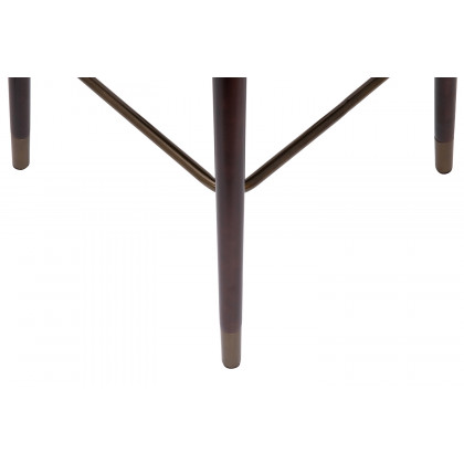 BLNK Margo Commercial LeatherSoft Mid-Back Modern Bar Stool with Walnut Finish Beechwood Legs and Curved Back Set of 2 - Brown