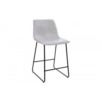 BLNK Reagan Commercial LeatherSoft Counter Height Bar Stools Set of 2 - Light Gray