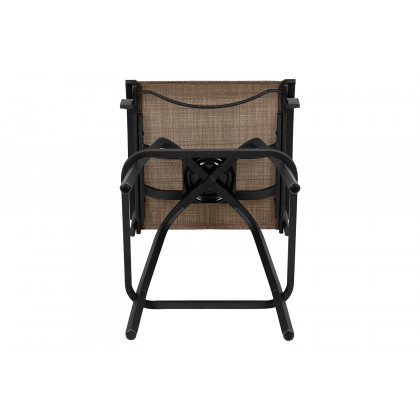 BLNK Valerie All-Weather Swivel Textilene Patio Bar Height Stools with High Back and Armrests Set of 2 - Brown