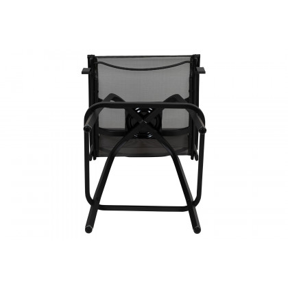 BLNK Valerie All-Weather Swivel Textilene Patio Bar Height Stools with High Back and Armrests Set of 2 - Gray