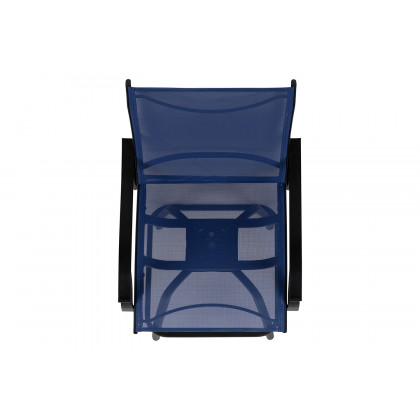 BLNK Valerie All-Weather Swivel Textilene Patio Bar Height Stools with High Back and Armrests Set of 2 - Navy