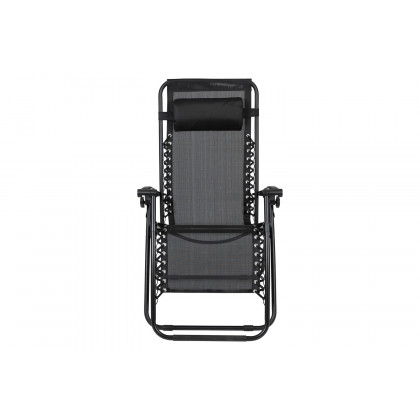 BLNK Celestial Celestial Adjustable Folding Mesh Zero Gravity Reclining Lounge Chair with Pillow and Cup Holder Tray Set of 2 - Black