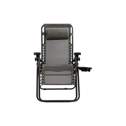 BLNK Celestial Celestial Adjustable Folding Mesh Zero Gravity Reclining Lounge Chair with Pillow and Cup Holder Tray Set of 2 - Gray