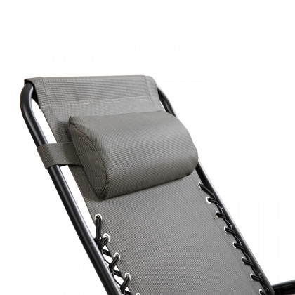 BLNK Celestial Celestial Adjustable Folding Mesh Zero Gravity Reclining Lounge Chair with Pillow and Cup Holder Tray Set of 2 - Gray