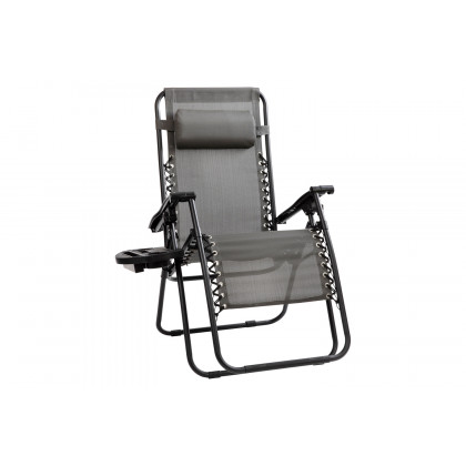 BLNK Celestial Celestial Adjustable Folding Mesh Zero Gravity Reclining Lounge Chair with Pillow and Cup Holder Tray Set of 2 - Gray