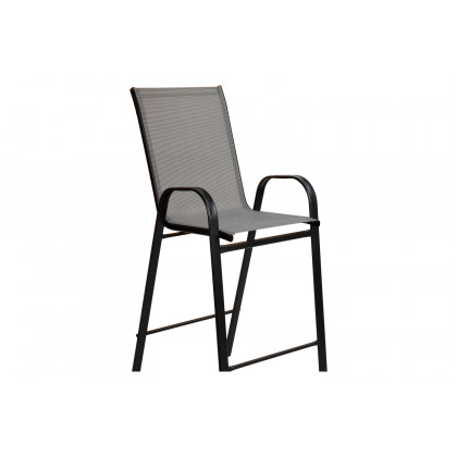BLNK Brazos Outdoor Bar Stools with Flex Comfort Material and Metal Frame 2 Pack - Gray