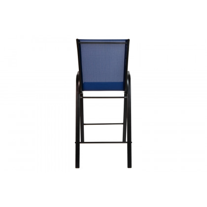 BLNK Brazos Outdoor Bar Stools with Flex Comfort Material and Metal Frame 2 Pack - Navy
