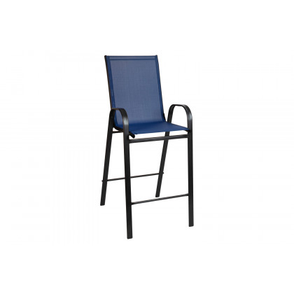 BLNK Brazos Outdoor Bar Stools with Flex Comfort Material and Metal Frame 2 Pack - Navy