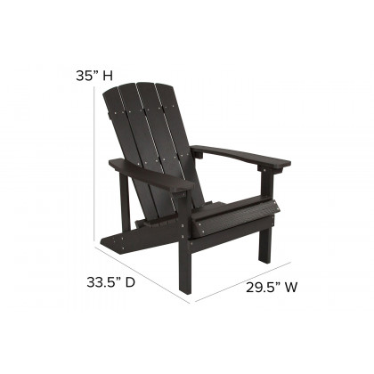 BLNK Charlestown All-Weather Poly Resin Wood Adirondack Chairs Set of 2 - Slate Gray, with Blue Cushions