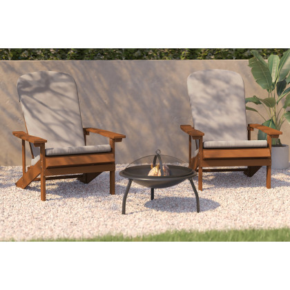 BLNK - Charlestown All-Weather Poly Resin Wood Adirondack Chairs Set of 2
