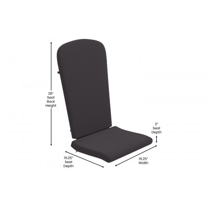 BLNK Charlestown All-Weather Poly Resin Wood Adirondack Chairs Set of 2 - Gray, with Gray Cushions