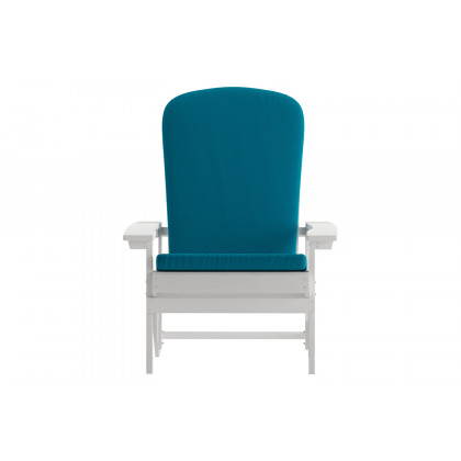 BLNK Charlestown All-Weather Poly Resin Wood Adirondack Chairs Set of 2 - White, with Teal Cushions