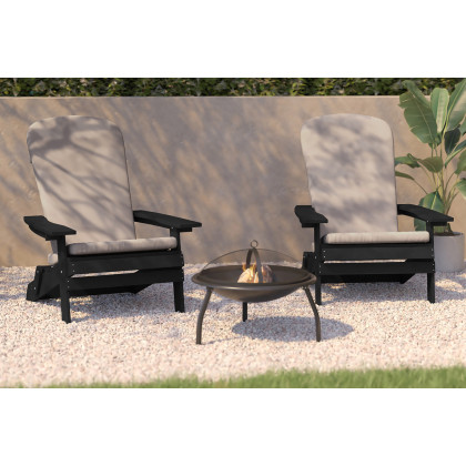 BLNK - Charlestown All-Weather Poly Resin Folding Adirondack Chairs Set of 2