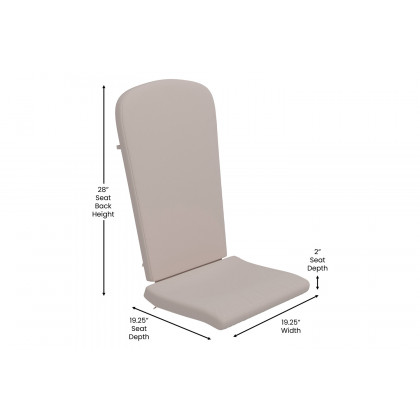 BLNK Charlestown All-Weather Poly Resin Folding Adirondack Chairs Set of 2 - Black, with Cream Cushions