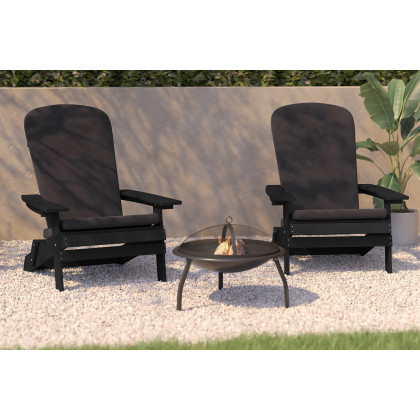 BLNK - Charlestown All-Weather Poly Resin Folding Adirondack Chairs Set of 2