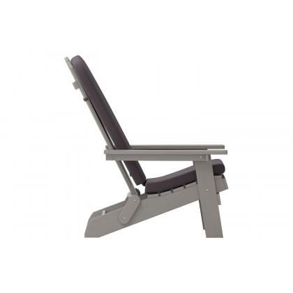 BLNK Charlestown All-Weather Poly Resin Folding Adirondack Chairs Set of 2 - Gray, with Gray Cushions