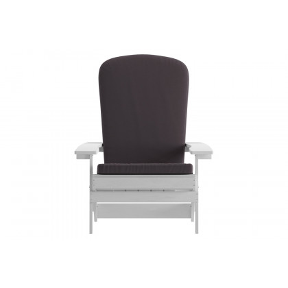 BLNK Charlestown All-Weather Poly Resin Folding Adirondack Chairs Set of 2 - White, with Gray Cushions