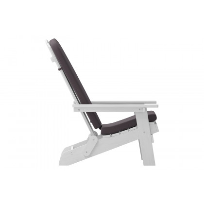 BLNK Charlestown All-Weather Poly Resin Folding Adirondack Chairs Set of 2 - White, with Gray Cushions
