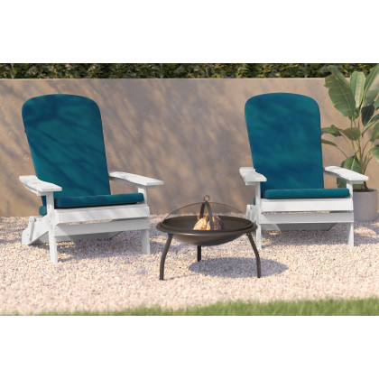 BLNK - Charlestown All-Weather Poly Resin Folding Adirondack Chairs Set of 2