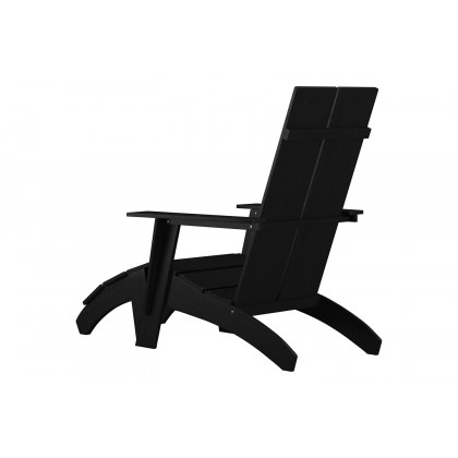 BLNK Sawyer All-Weather Poly Resin Wood Adirondack Chairs with Foot Rests Set of 2 - Black
