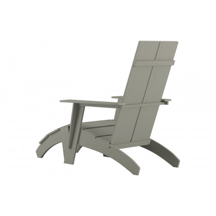 BLNK Sawyer All-Weather Poly Resin Wood Adirondack Chairs with Foot Rests Set of 2 - Gray