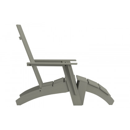 BLNK Sawyer All-Weather Poly Resin Wood Adirondack Chairs with Foot Rests Set of 2 - Gray