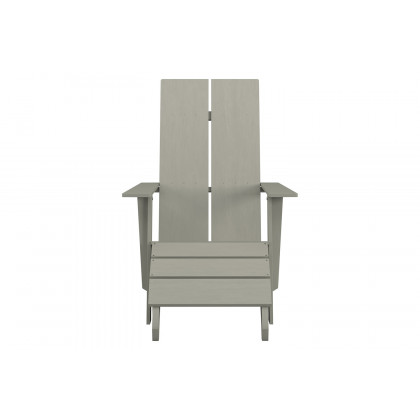 BLNK Sawyer All-Weather Poly Resin Wood Adirondack Chairs with Foot Rests Set of 2 - Gray