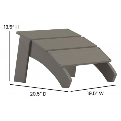BLNK Sawyer All-Weather Poly Resin Wood Adirondack Chairs with Foot Rests Set of 2 - Gray