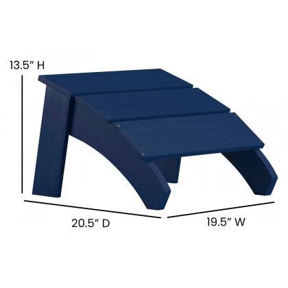 BLNK Sawyer All-Weather Poly Resin Wood Adirondack Chairs with Foot Rests Set of 2 - Navy