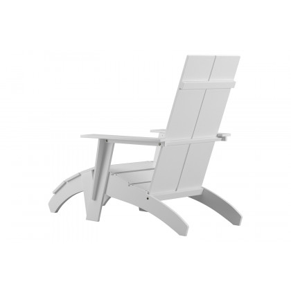 BLNK Sawyer All-Weather Poly Resin Wood Adirondack Chairs with Foot Rests Set of 2 - White
