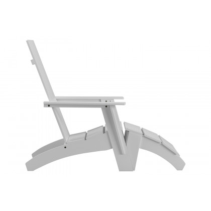 BLNK Sawyer All-Weather Poly Resin Wood Adirondack Chairs with Foot Rests Set of 2 - White